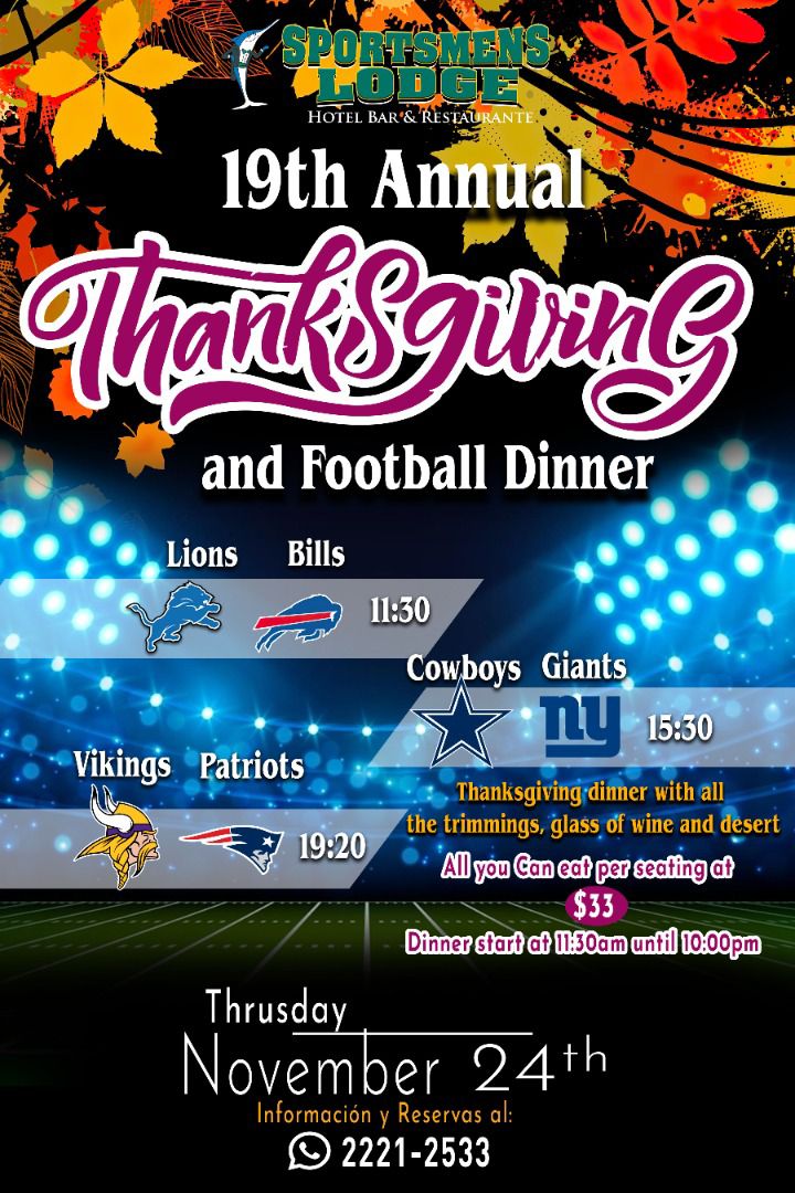 19th Annual Thanksgiving and Football Dinner